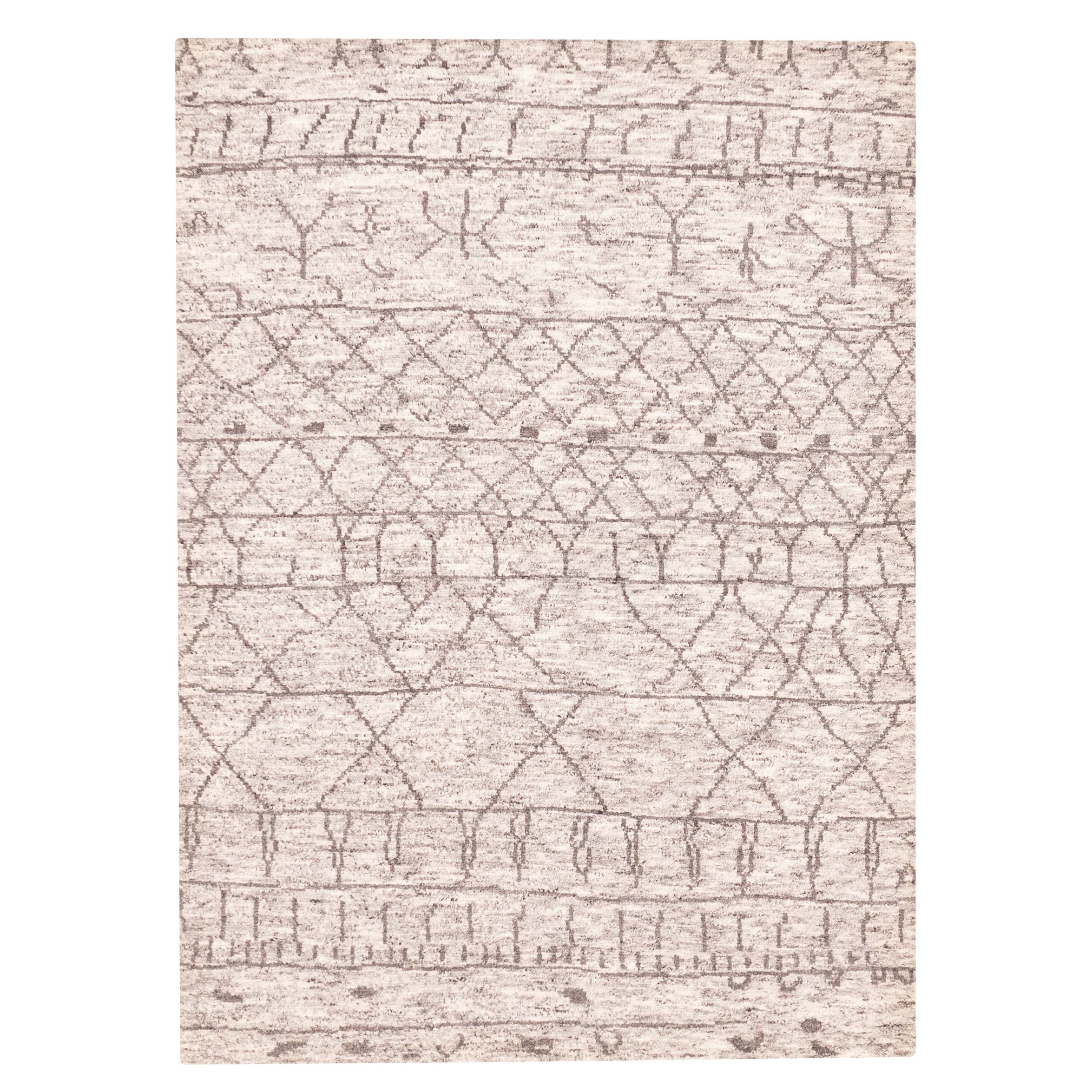ECARPETGALLERY Hand-knotted Tangier Grey Wool Rug - 5'7 x 7'9
