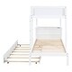 preview thumbnail 14 of 15, Stylish Design Wood Bunk Bed with Maximized Storage Space, Build-in Ladder and Desk, White