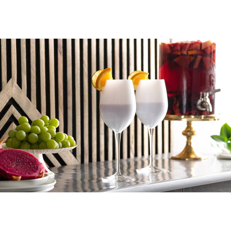 Majestic Gifts Inc. Glass Water/ Wine Goblets - Opal - 18 Oz - Set/6
