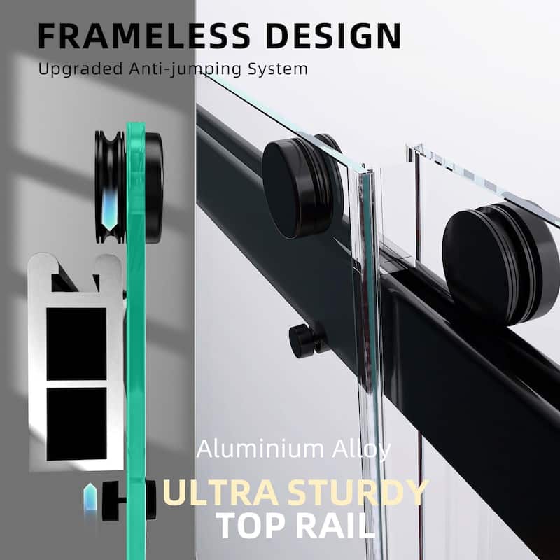 60"/72" W x 79" H Double Sliding Frameless Shower Door