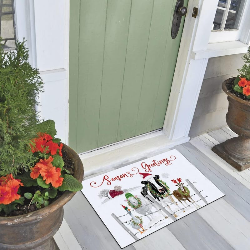 Holiday Greeters Indoor/Outdoor Entryway Mat Made in The USA Low Profile Protective Non-Skid Rubber Backing, 29.5" by 17.75"