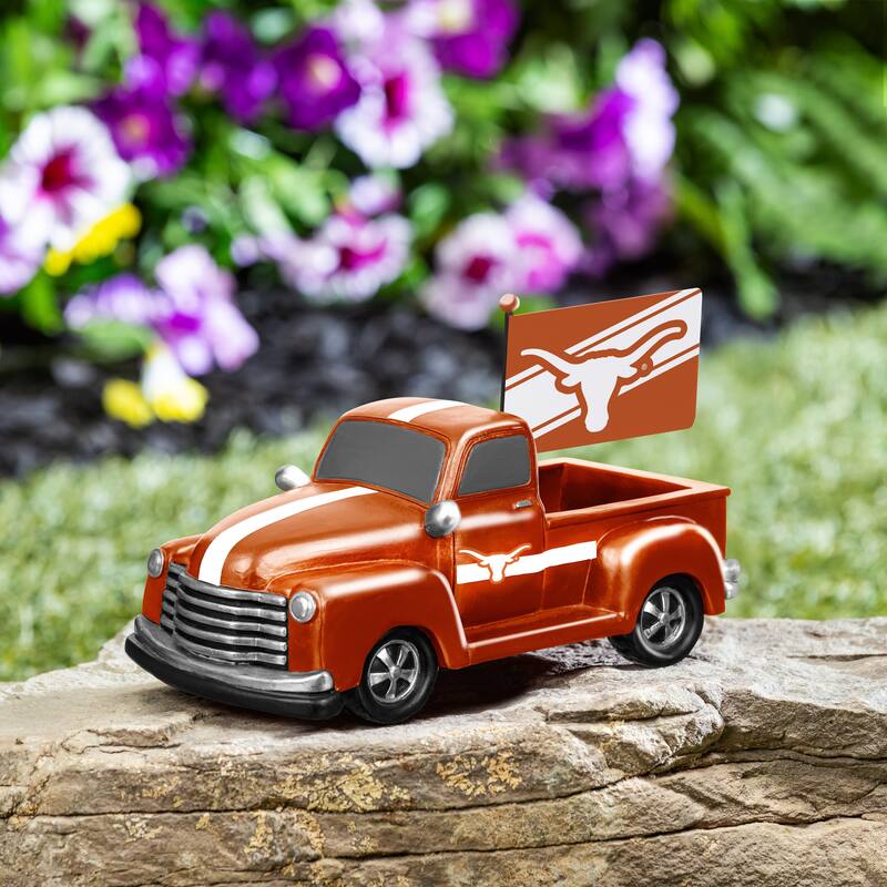 NCAA Rally Truck Garden Statue with Team Flag - University of Texas