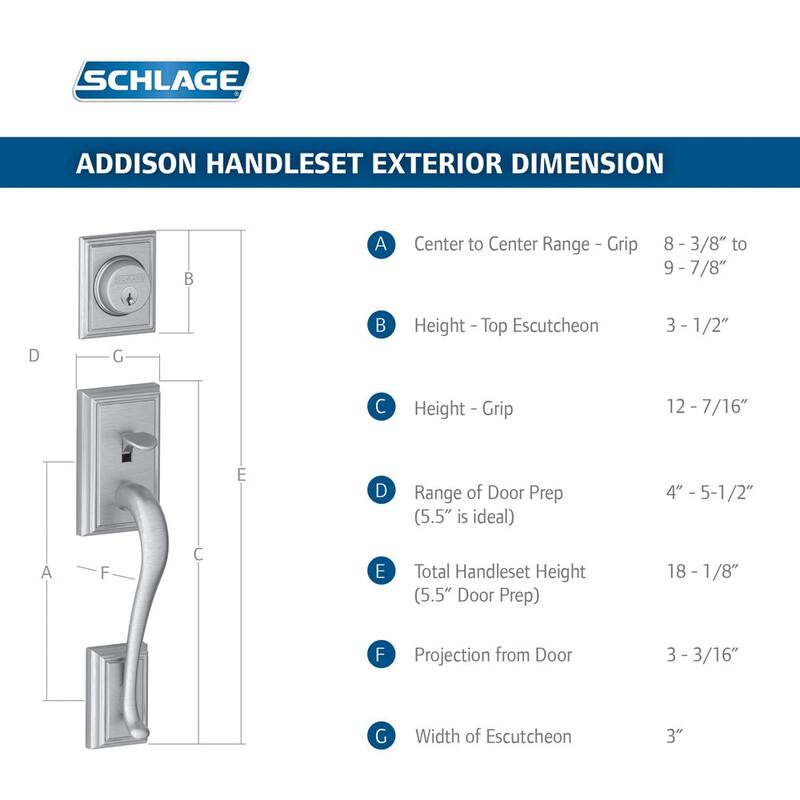 Schlage Accent Right Handed Double Cylinder Keyed Entry Handleset with