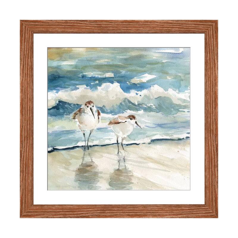 iCanvas "Beach Birds" by Carol Robinson - Walnut - 16x16x1