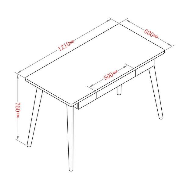 Home Office Desk, Writing Table with Drawer, Solid Wood Legs Bed Bath