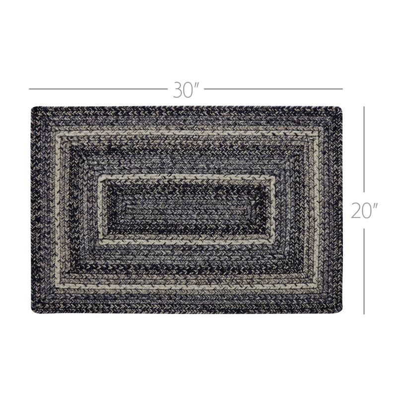 Sawyer Mill Black White Jute Rug Rect w/ Pad 20x30