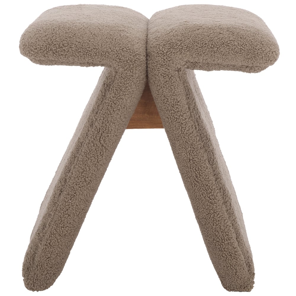 SAFAVIEH Couture Tessabella Teddy Fabric Ottoman