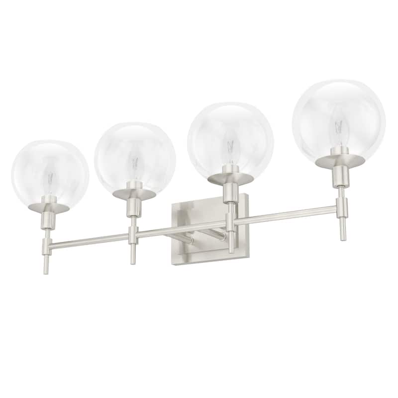 Hunter Xidane Vanity Wall Light - Bathroom, Mid Century Modern, Glam - Clear glass