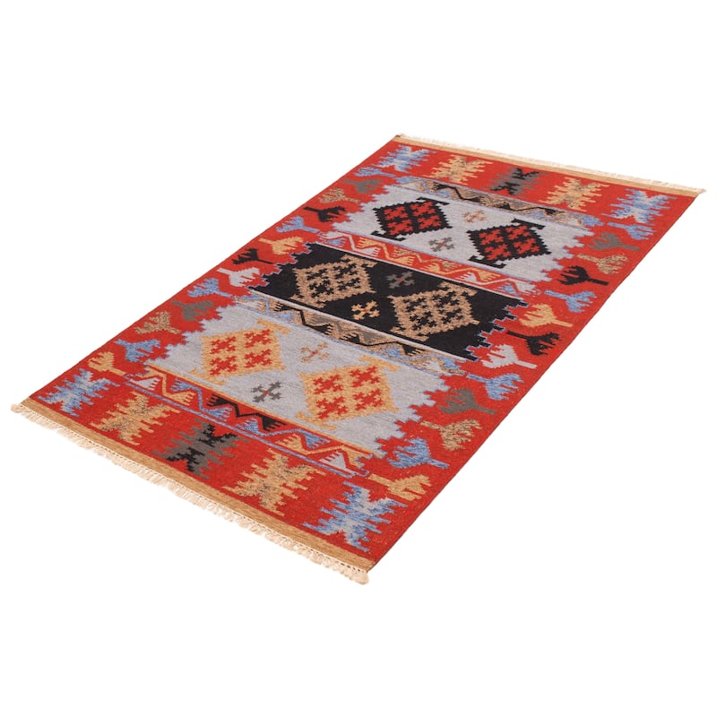 Ankara Red Kilim 5'0" x 8'1" - 5'0 x 8'1