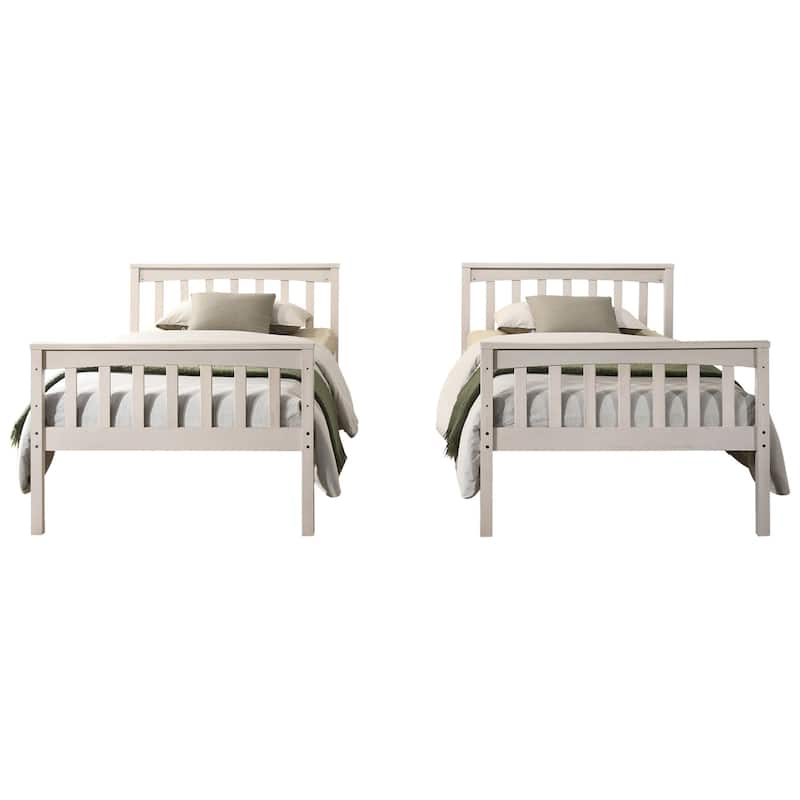 Ames Twin Over Twin Solid Wood Standard Bunk Bed