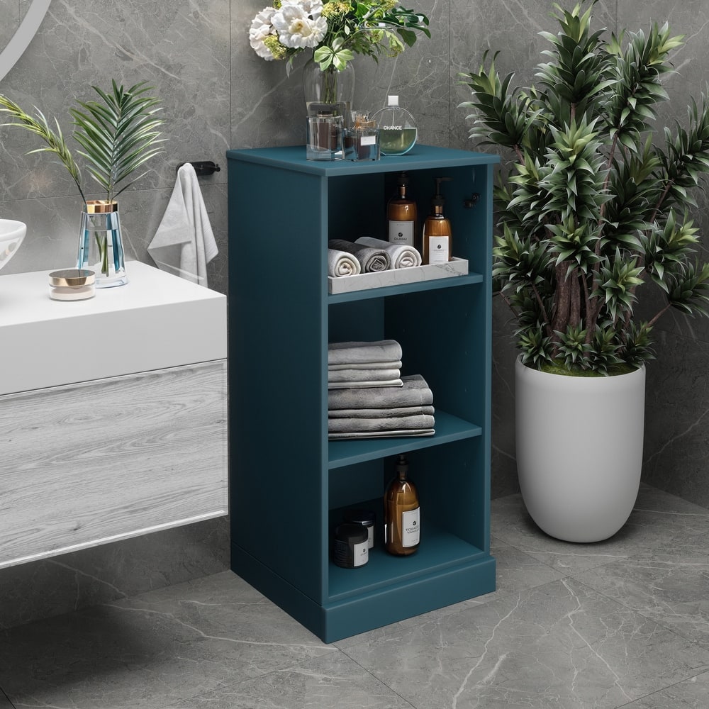 Palace Imports 100% Solid Wood Bathroom Storage Cabinet, Adjustable Shelves, 16.5" Wide, 35.75" Tall