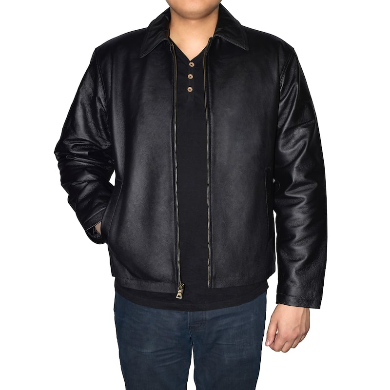 Victory Outfitters Men's Genuine Leather Open Bottom Jacket