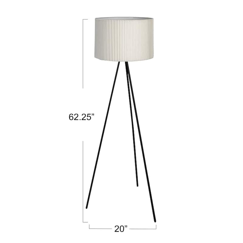Metal Floor Lamp with Jute Shade