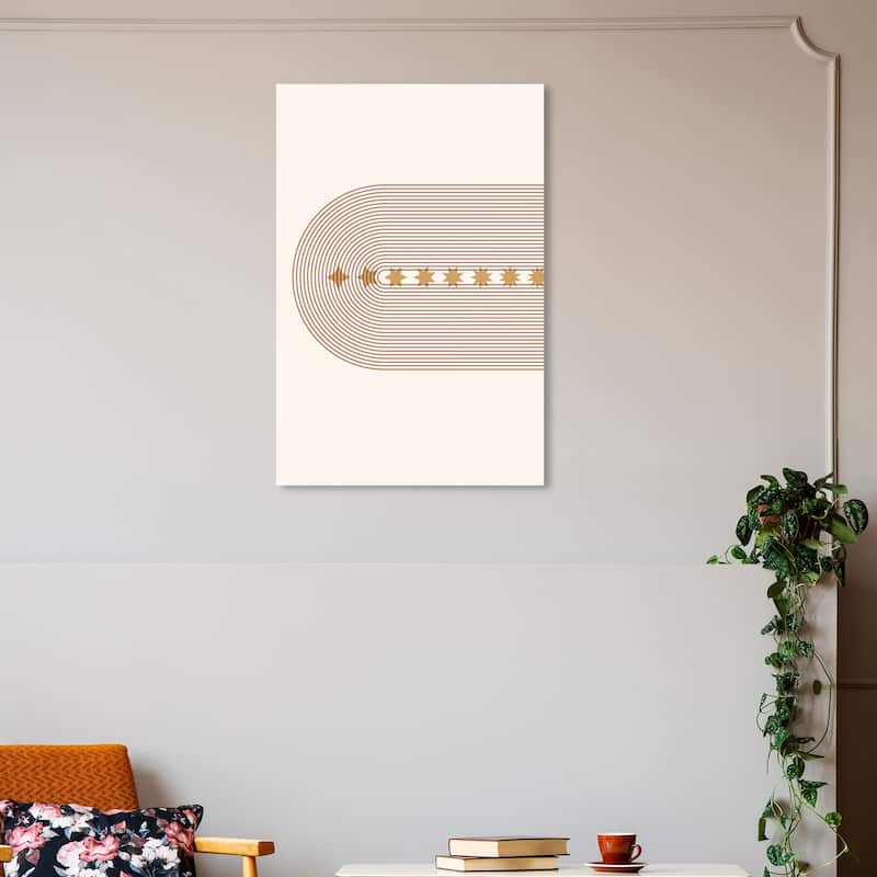 Wynwood Studio Canvas Symbols and Objects Star Race Brown and Cream White Modern & Contemporary Wall Art Canvas Print
