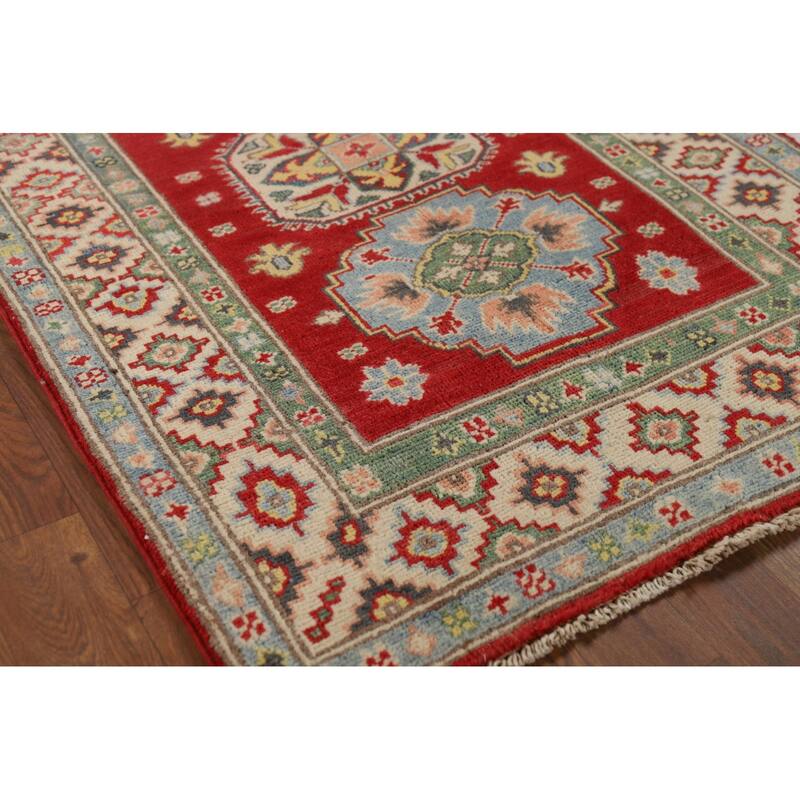 Traditional Red Kazak Foyer Rug Handmade Wool Carpet - 2'10" x 3'9"