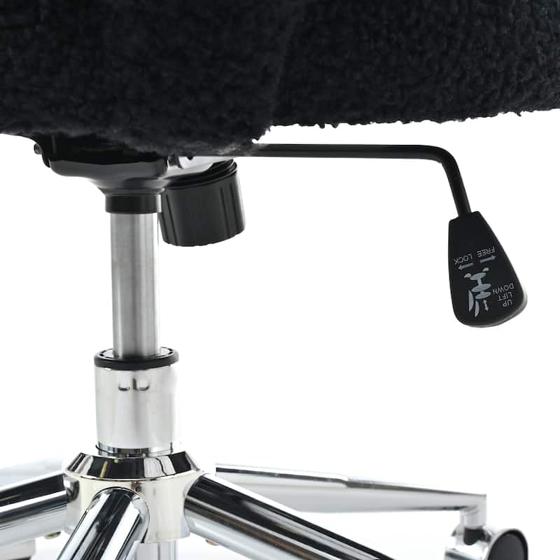 Black Modern 24.6" Upholstered 360° Swivel Accent Chair with Five Durable Casters and High-Density Soft Sponge