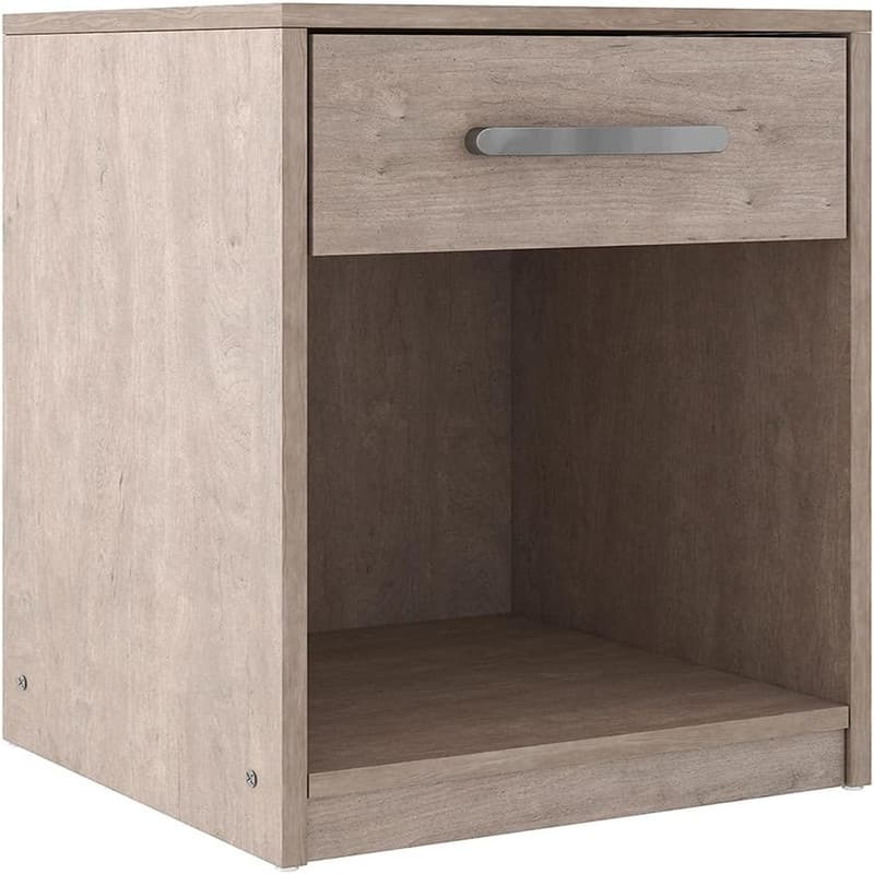 Finch Modern 1 Drawer Night Stand with Open Cubby Black