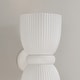 preview thumbnail 3 of 3, 8" W x 16.75" H 2-Light Handcrafted Fluted Ceramic Sconce in Matte White - 8"W x 16.5"H x 9"E