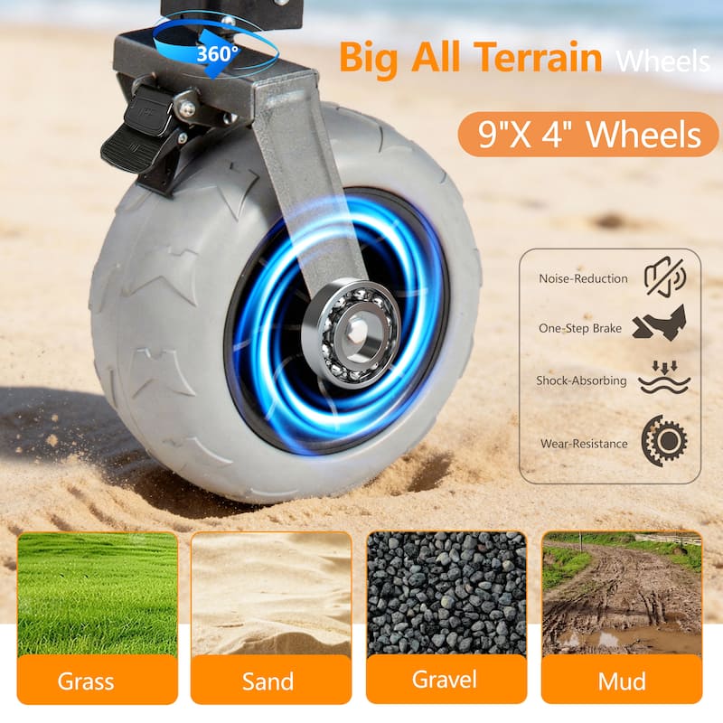 52"Extended Heavy-Duty Foldable Utility Wagon, 560lbs, Ultra-Stable Frame, 1:6 Space-Saving Fold, Portable and Collapsible