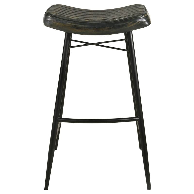 Bayu Leather Upholstered Bar Stool Antique (Set of 2) - 18.00'' x 19.00'' x 31.00''