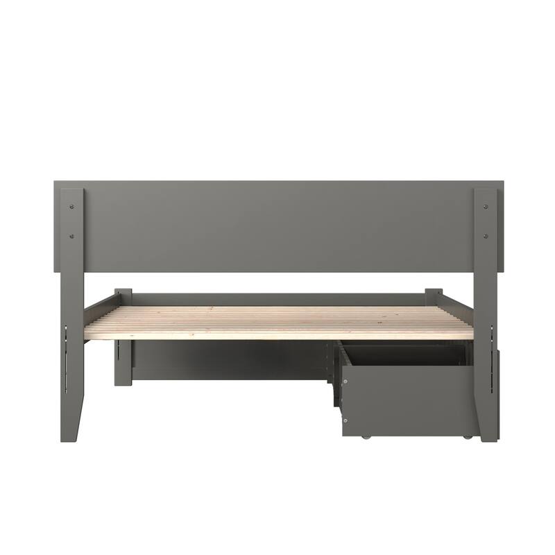 Platform Bed - Storage Drawers & Flat Panel Footboard - Modern Bedroom Furniture