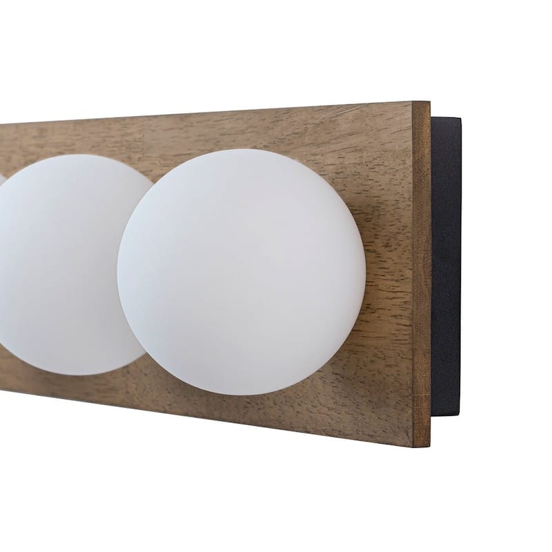 Italy Vintage Wood Glass Globe Linear Wall Ceiling Light