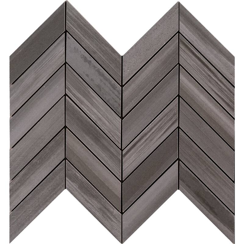 Ackland AKN-P-GL12X15CVM-CA Glacis - 12" x 15" Porcelain Chevron - Slate