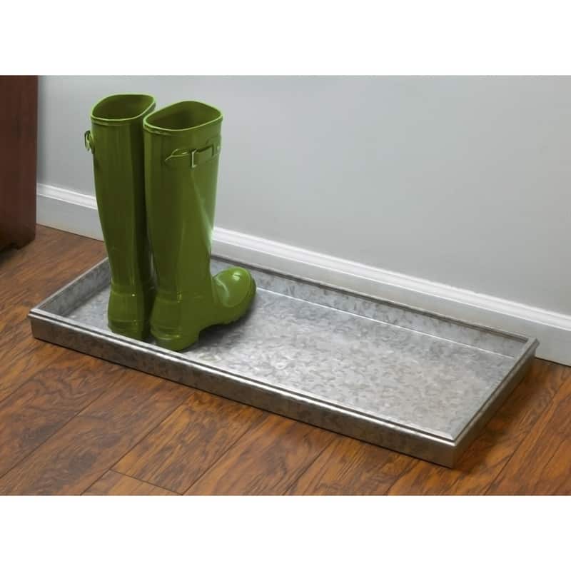 Double Circles Galvanized Steel Boot Tray by Good Directions