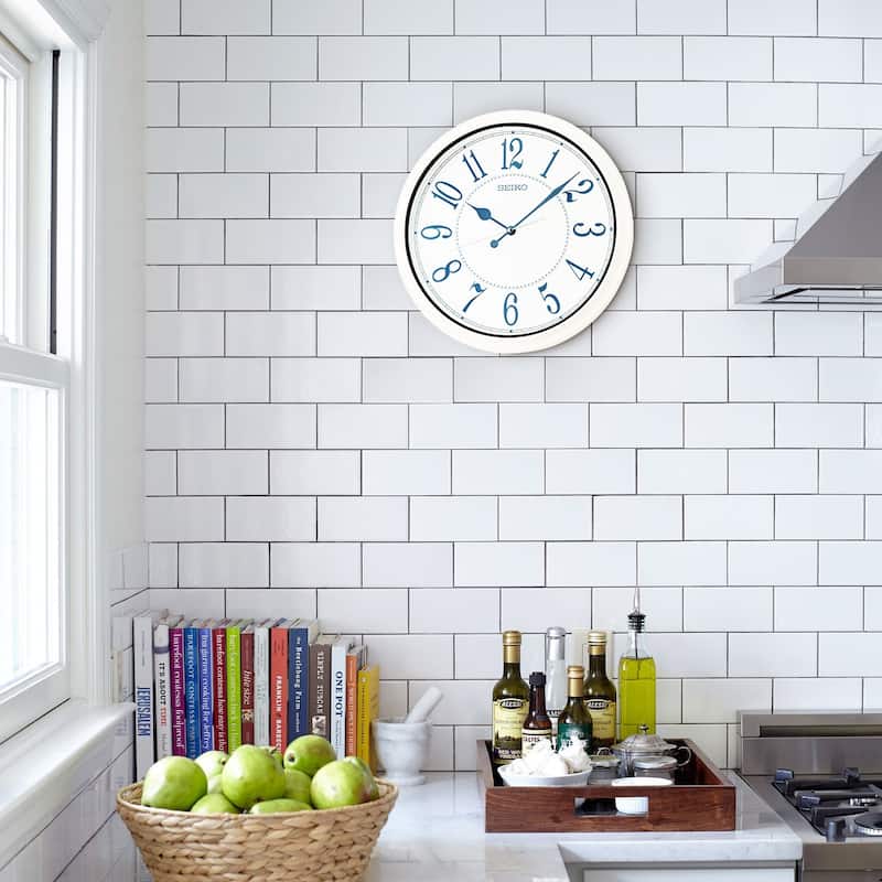 Cottage Splash Resist Indoor/Outdoor Wall Clock, White
