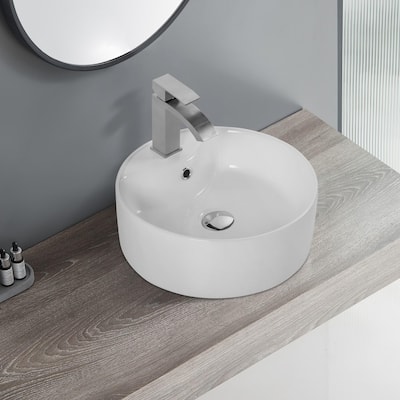 15.9" Round Countertop Ceramic Washbasin