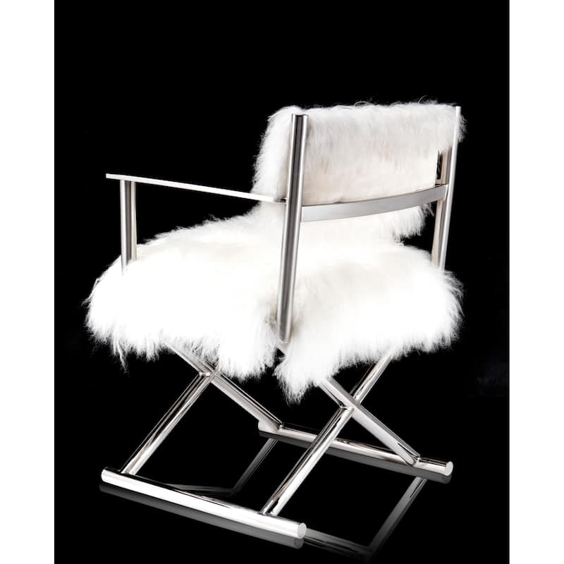 Pasargad Home Paris Love Director's Chair, Ivory - 18"W x 23.5"L x 31"H