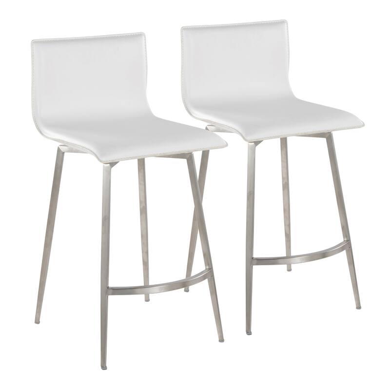 Porch & Den Mara Upholstered 26" Fixed-Height Counter Stool with Swivel (Set of 2)