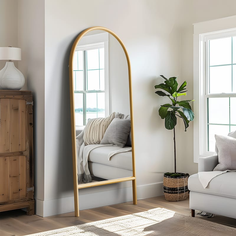 Wooden Frame Ladder-Style Wall Mirror