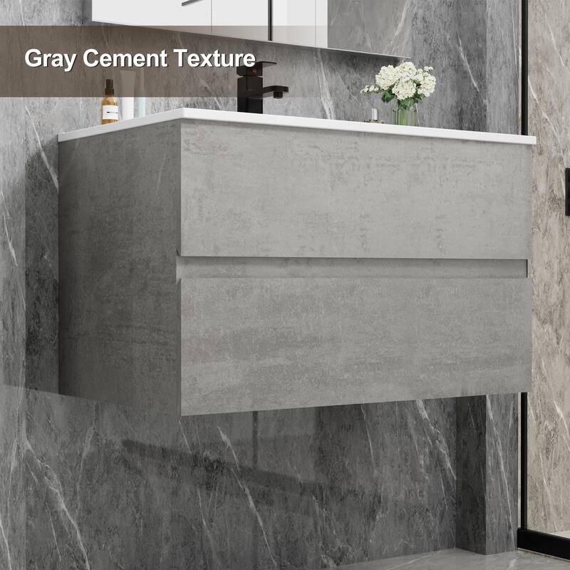 Wall Mounted Bathroom Vanity Sink Combo Cabinet Vanity Set