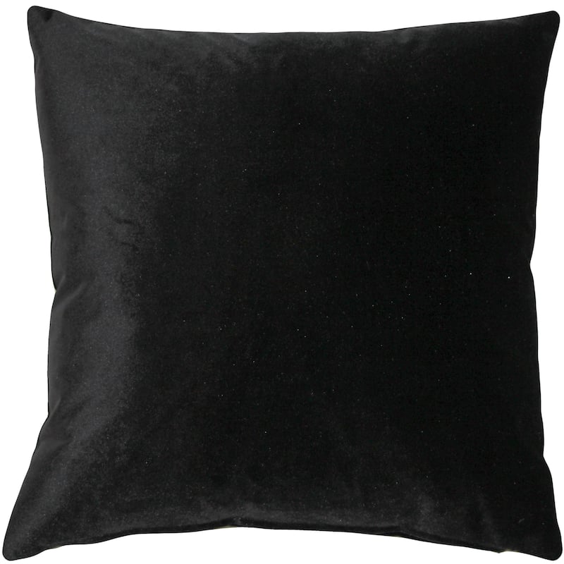 Pillow Decor Castello Soft Velvet Throw Pillows (3 Sizes, 18 Colors) - 17" x 17' - Polyester - Black