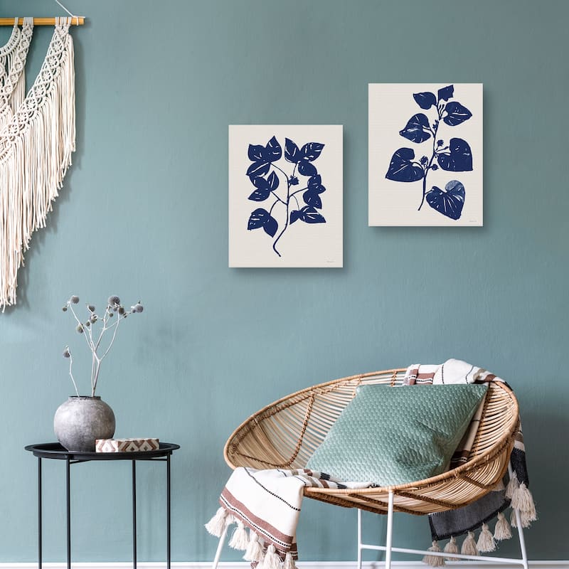Indigo Botanical I, Indigo Botanical II by Stellar Design Studio Canvas Art Prints
