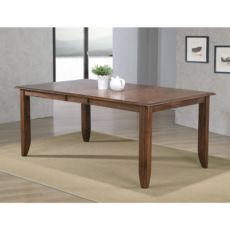 Extendable Dining Table - Seats 8 Rectangular Table Amish Brown Finish Home Stock - 72