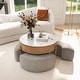 preview thumbnail 3 of 17, 31.5'' Modern Round Lift-Top Coffee Table Set with Storage & 3 Ottomans