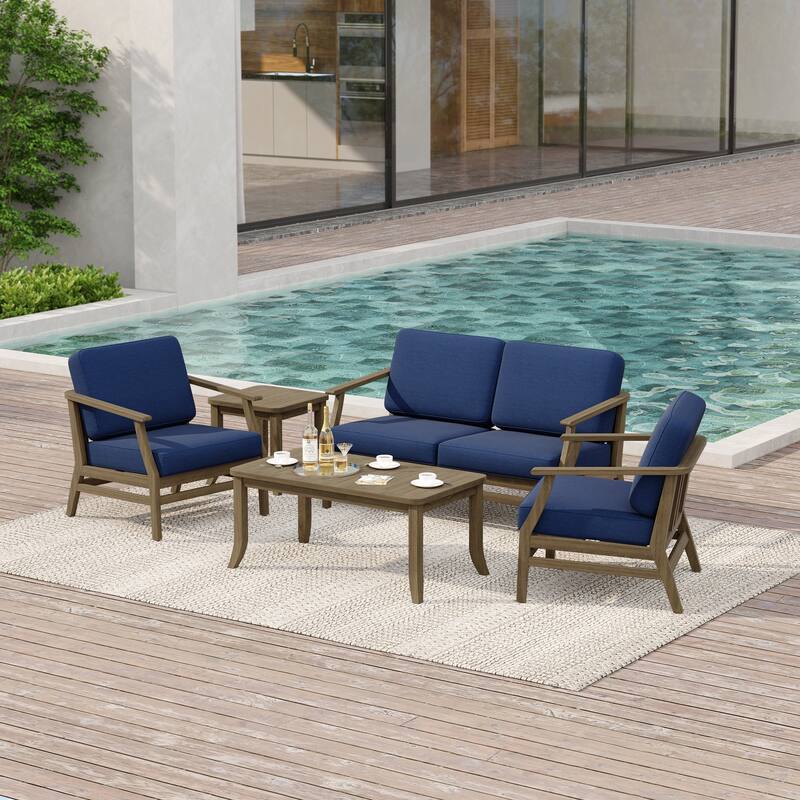 Outdoor Conversation Set Patio Chair, Loveseat with Tables