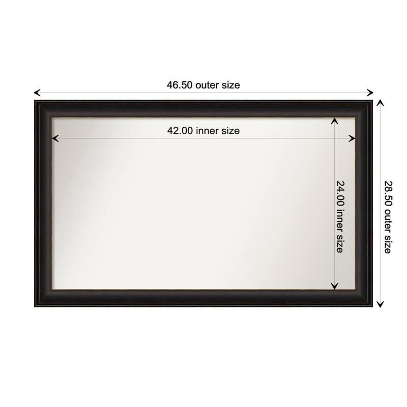 Trio Oil Rubbed Bronze Framed Non-Beveled Custom Wall Mirror, Bathroom Vanity Mirror - Outer Size: 46.5 x 28.5
