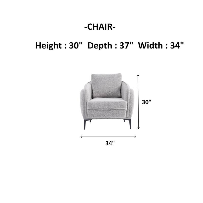 Endrick 3 Pieces Living Room Sets 2 Sofa 1 Chair