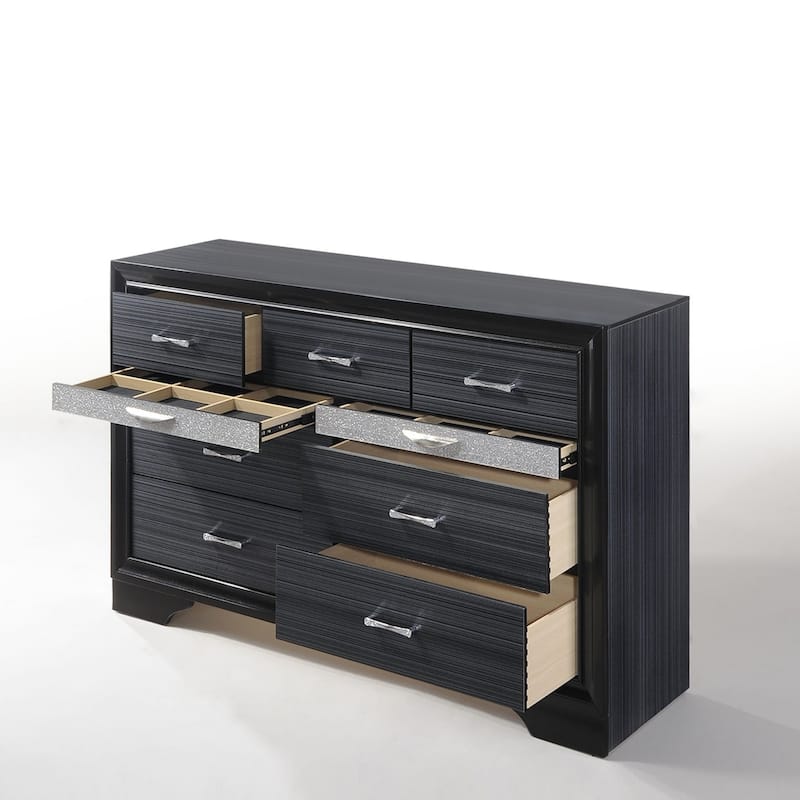 Wood 9 Drawers Chest, Storage Dresser with Jewelry Drawer, No Assembly