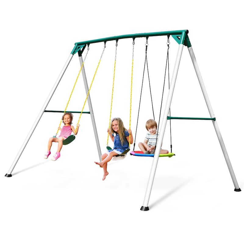 9.5' Heavy Duty Metal Swing Set