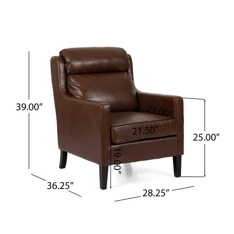28.25" High Back PU Club Chair