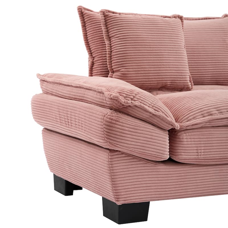 65.5" Upholstered 3-Seater Sofa Couch with Two Pillows and Sturdy Construction