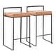 preview thumbnail 16 of 72, Porch & Den Forrest Contemporary Black Stackable Fully Welded Counter Stool (Set of 2) Camel Faux Leather