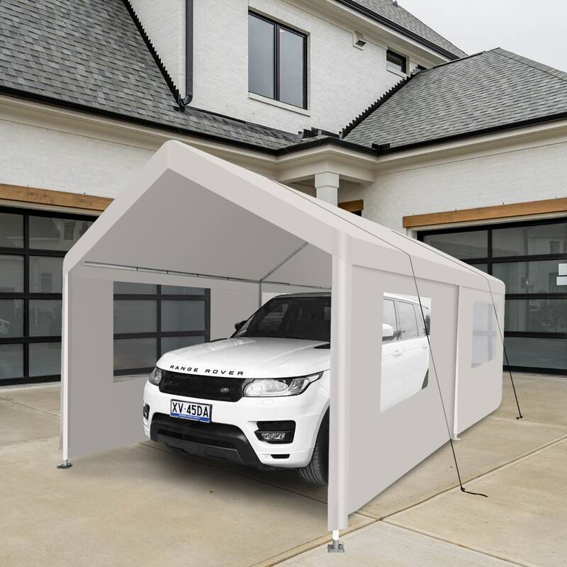 10'x20' Portable Carport Garage Tent Outdoor Storage Shed - White