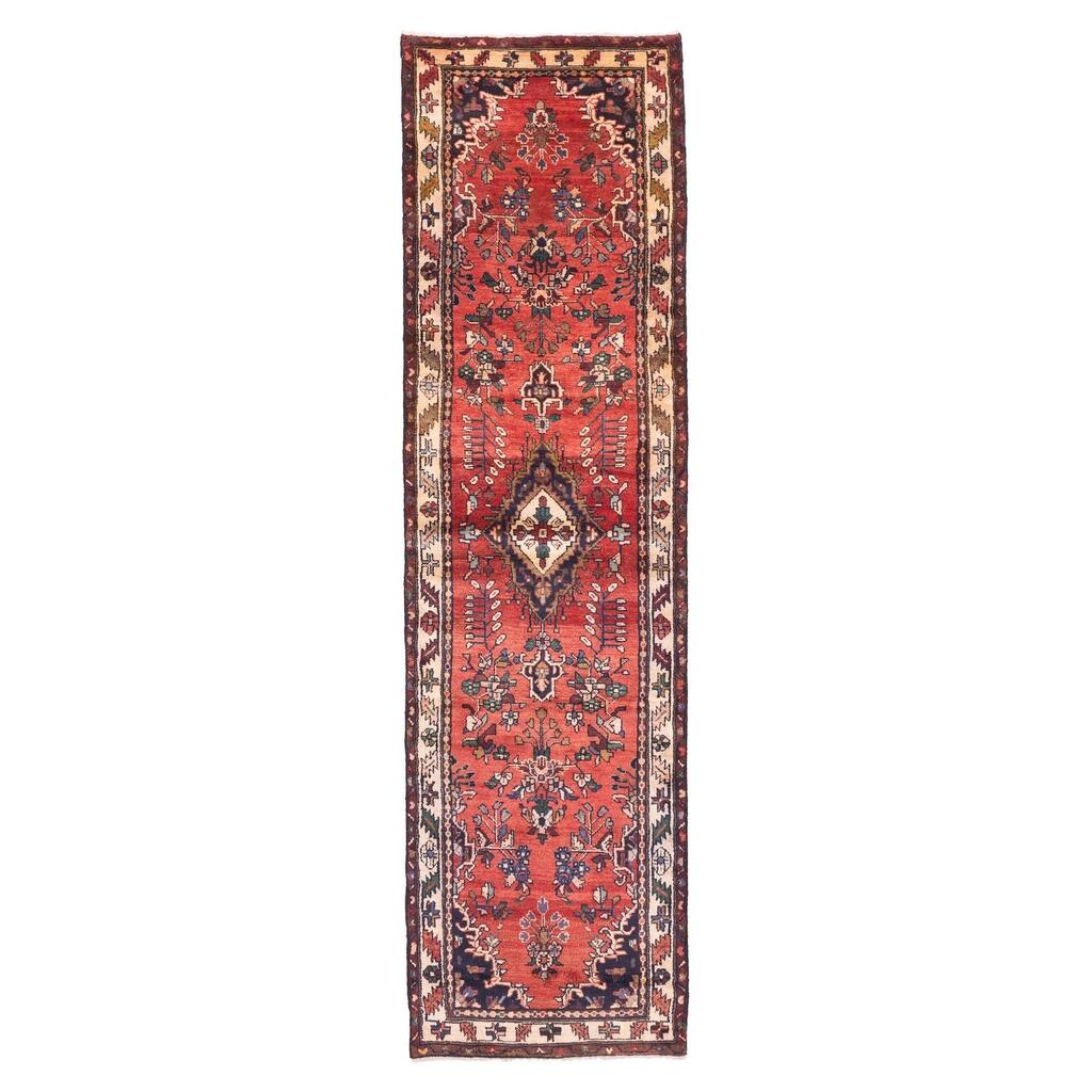 ECARPETGALLERY Hand-knotted Andelz Red Wool Rug - 2'9 x 10'4