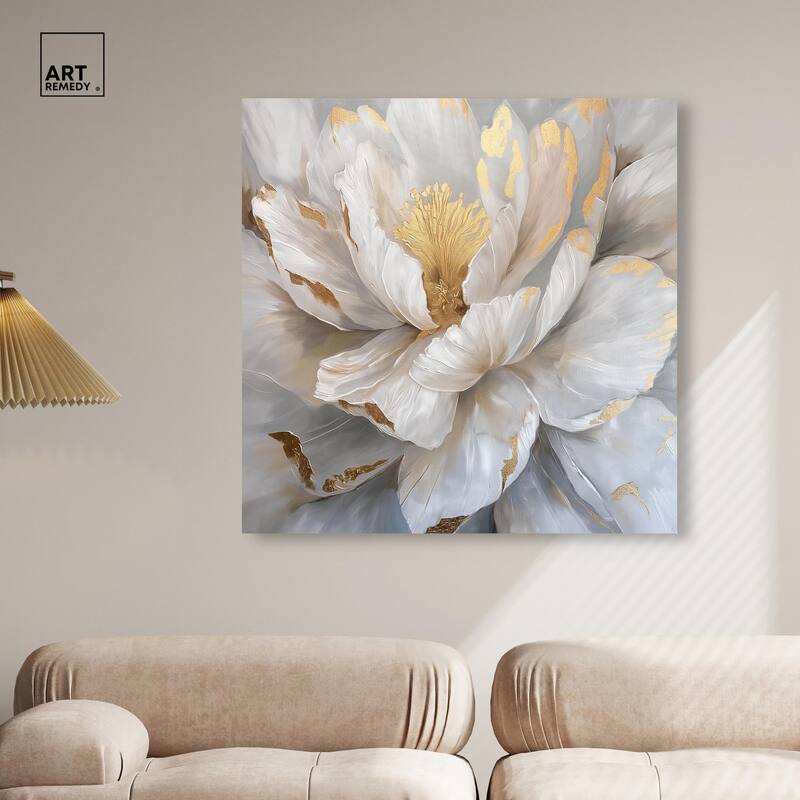 Golden Veins of Grace Canvas by Art Remedy, Gallery Wrapped