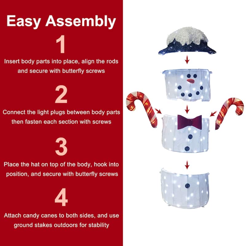 Puleo International 3' Marshmallow Man with 146 White LED Lights